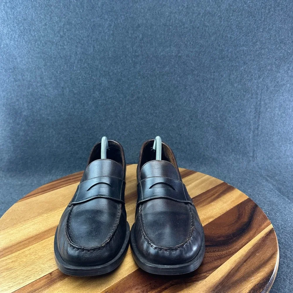 G.H. Bass Theo Mens Dark Brown Leather Penny Loafers Brazil Size 10M RM35